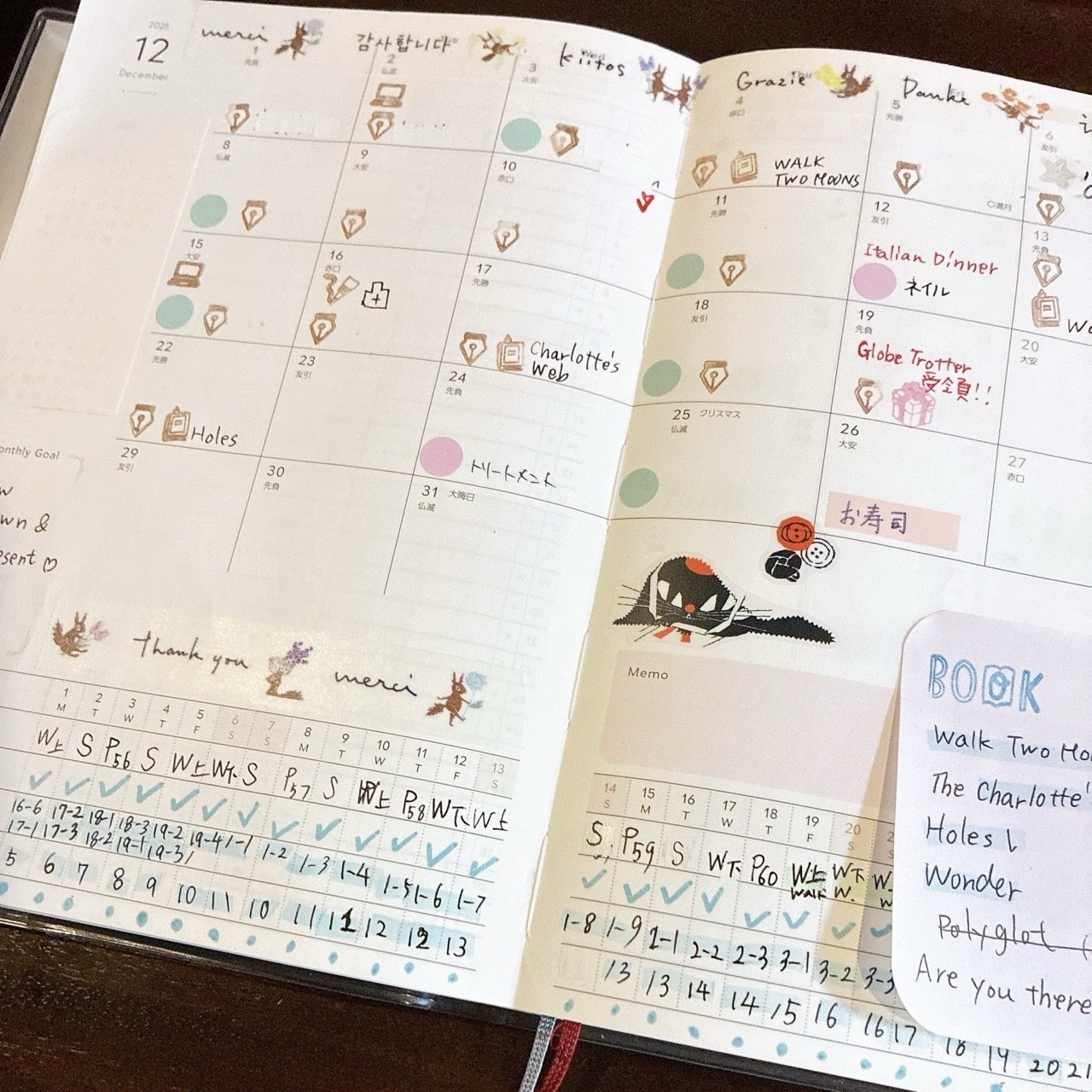 ハビットトラッカーつきのマンスリーっs